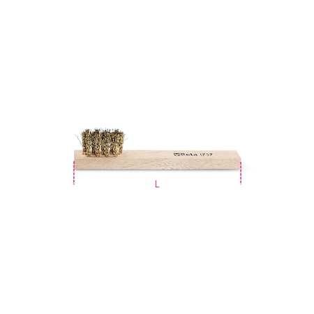 Beta 1737 Wire Brush, Corrugated Brass Wires, 0.2 mm, Wood Handle 017370001